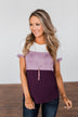 Show Me How Color Block Top- Shades Of Purple