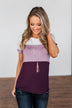 Show Me How Color Block Top- Shades Of Purple
