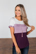Show Me How Color Block Top- Shades Of Purple