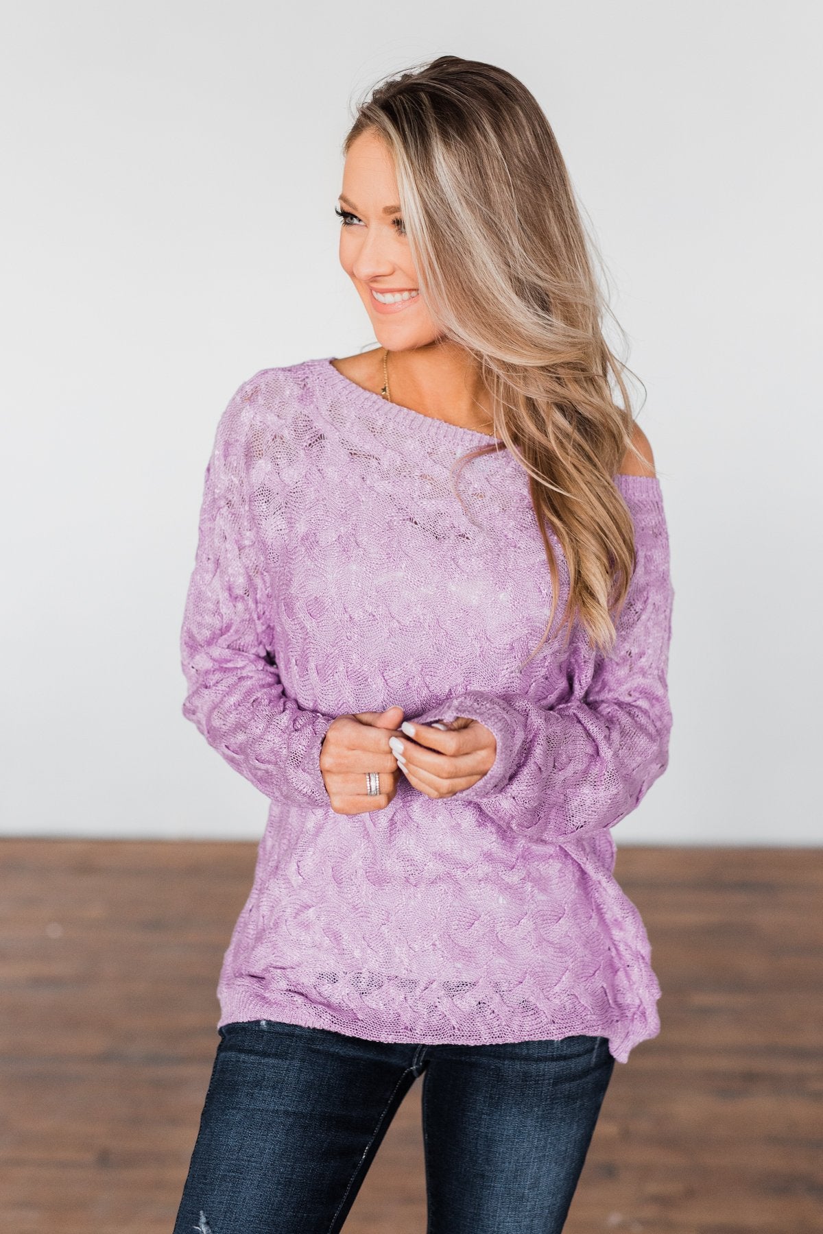You've Got That Something Knit Sweater- Lavender