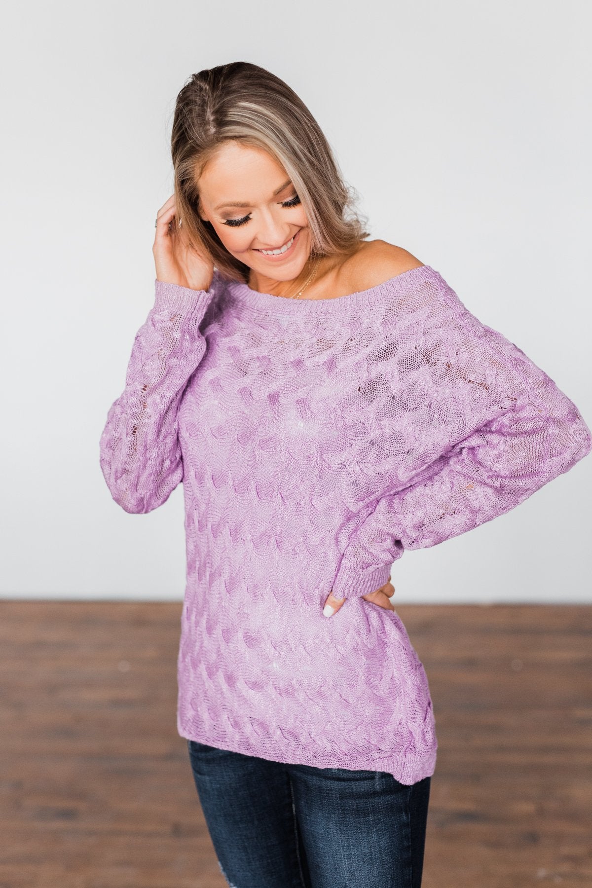You've Got That Something Knit Sweater- Lavender