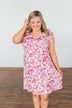 Happy Feelings Floral Dress- Ivory & Pink