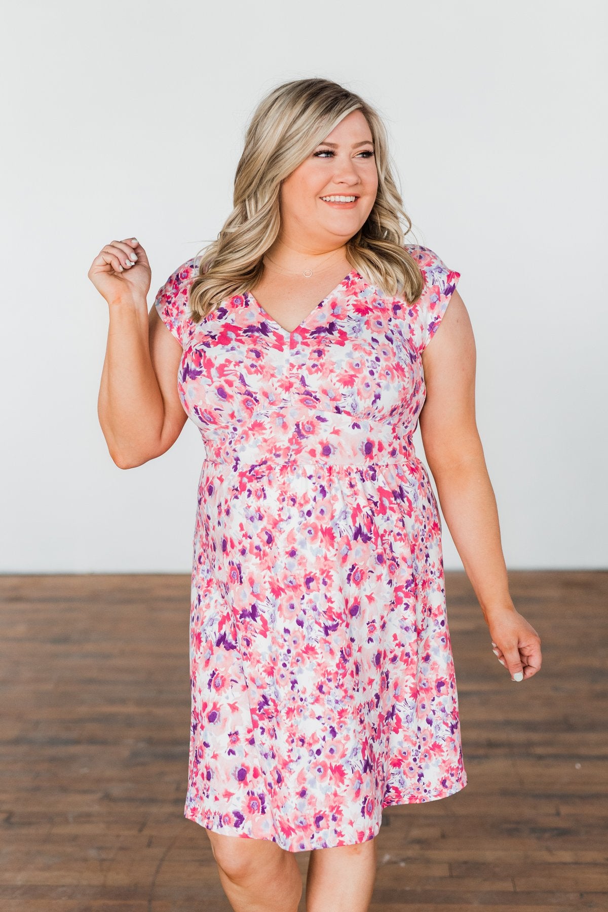 Happy Feelings Floral Dress- Ivory & Pink – The Pulse Boutique