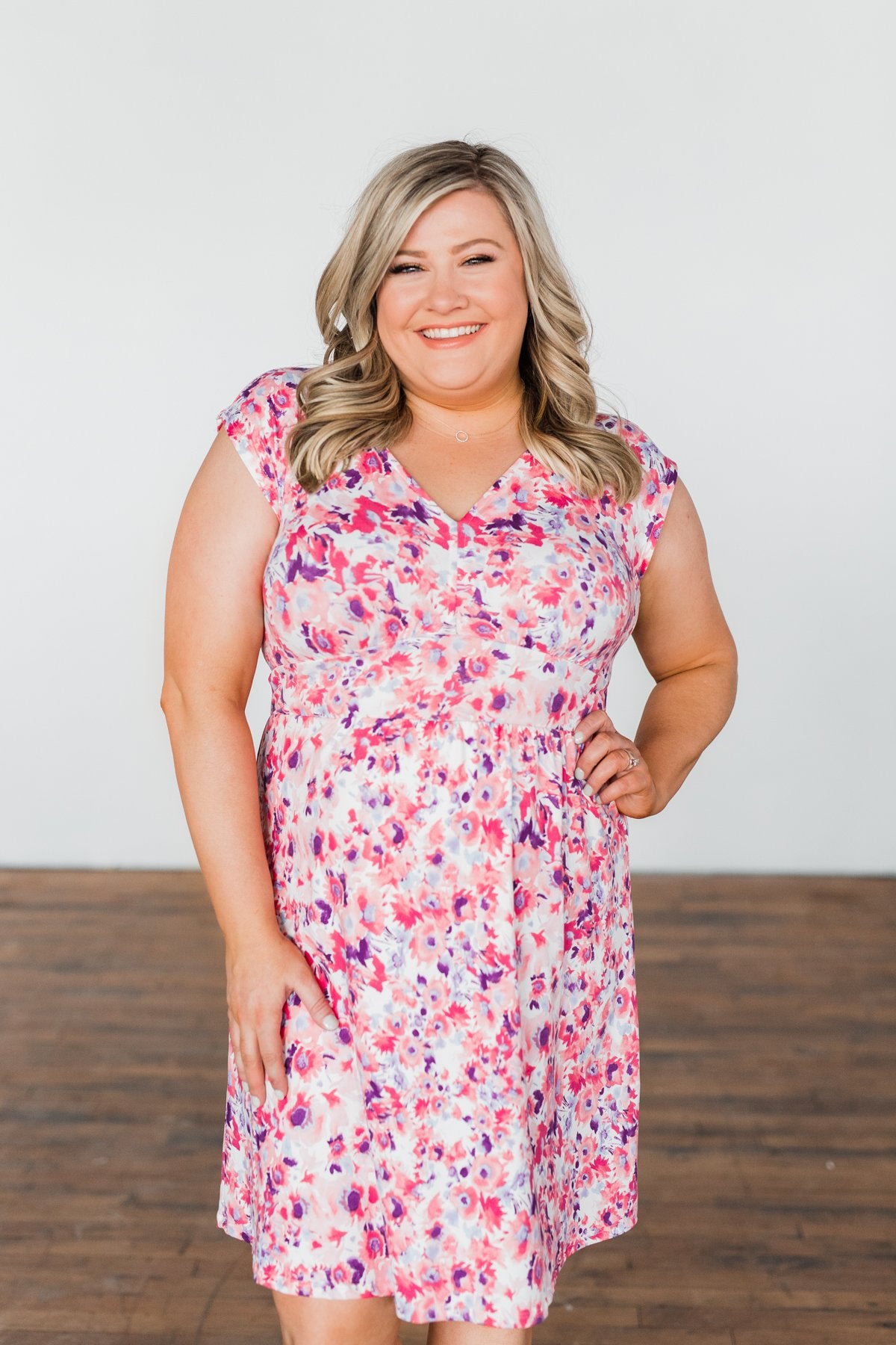 Happy Feelings Floral Dress- Ivory & Pink – The Pulse Boutique