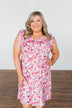 Happy Feelings Floral Dress- Ivory & Pink