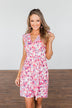 Happy Feelings Floral Dress- Ivory & Pink