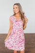 Happy Feelings Floral Dress- Ivory & Pink