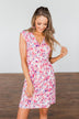 Happy Feelings Floral Dress- Ivory & Pink