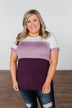 Show Me How Color Block Top- Shades Of Purple