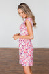 Happy Feelings Floral Dress- Ivory & Pink
