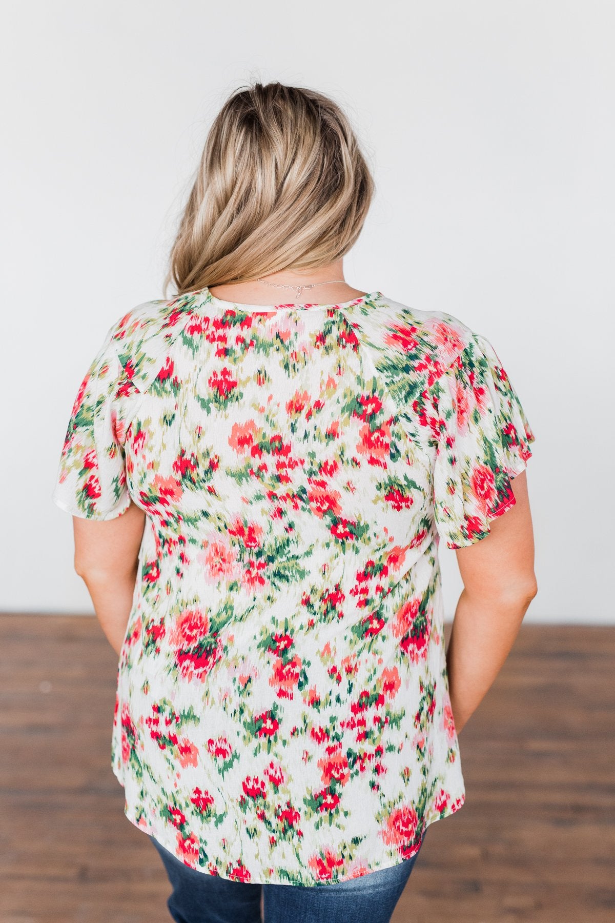Just Dreaming Floral Top- Ivory
