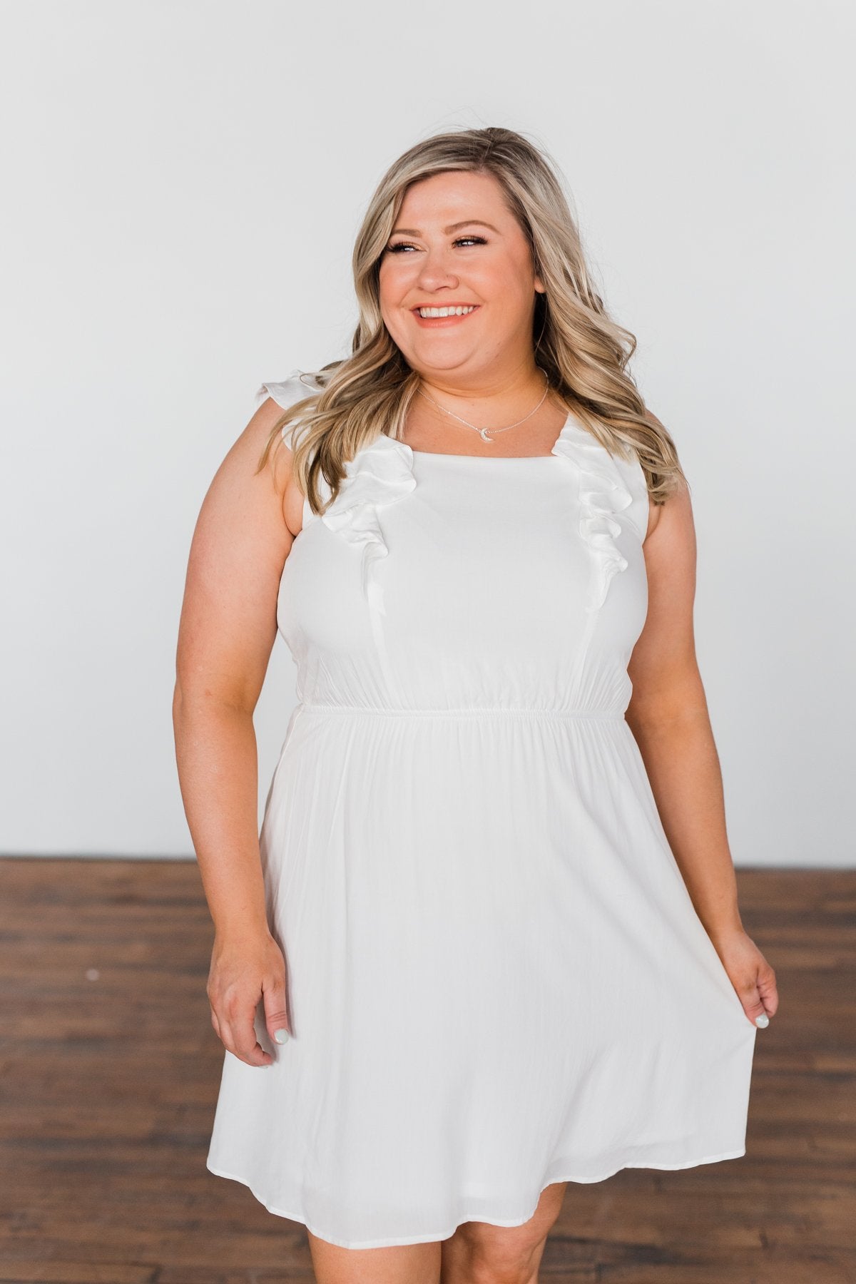 Fly Away Sleeveless Ruffle Dress- Ivory