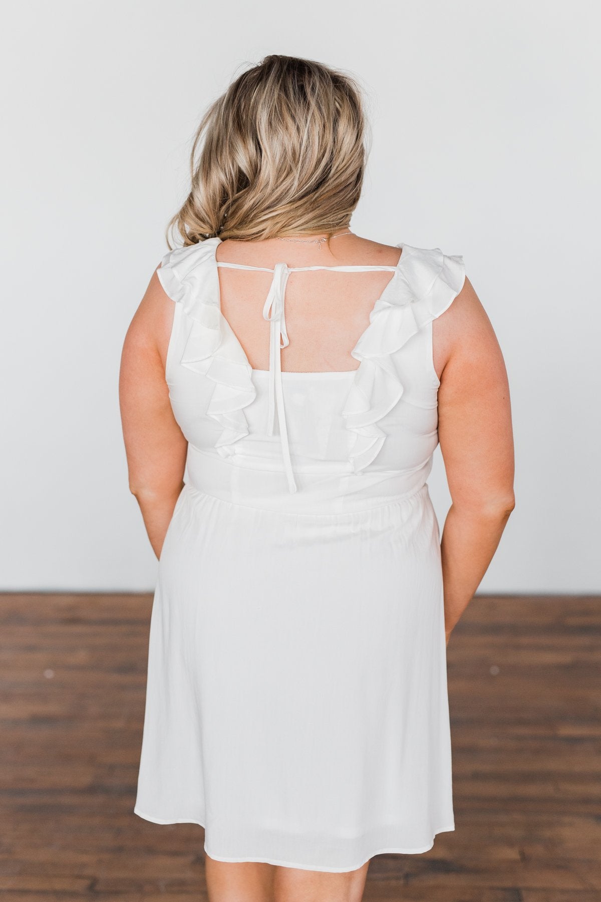Fly Away Sleeveless Ruffle Dress- Ivory