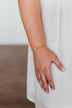 Single Diamond Studded Heart Bracelet- Bronze