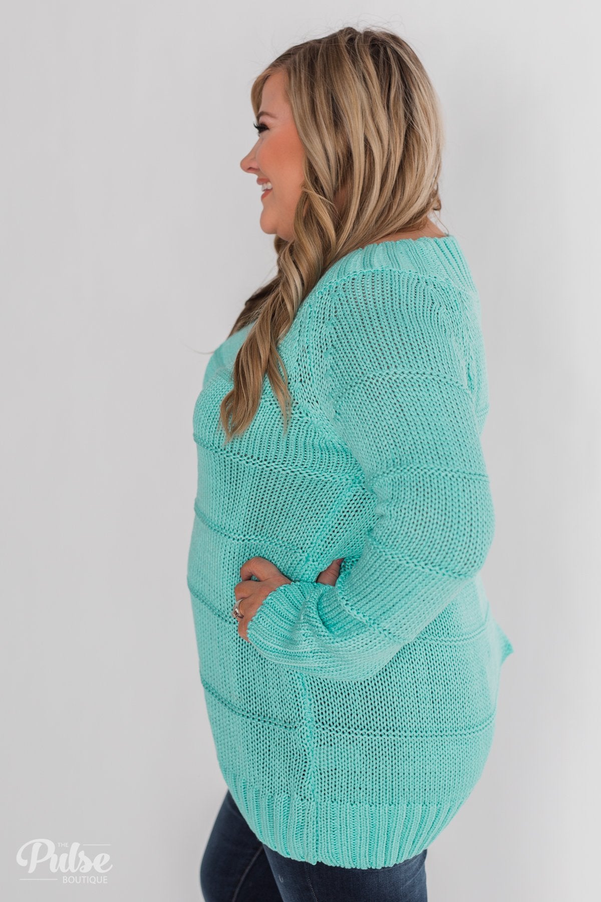 Cuddle Me Close Knitted Sweater- Light Blue