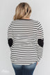 Forever Mine Heart Elbow Patch Top - Black & Ivory