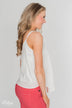Right This Way Button Tank Top - Ivory