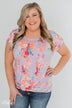 Coral Floral Knot Top- Lilac