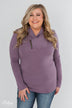Give Me Time Zipper Pullover Top - Purple