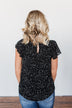 Give It A Go Ruffle Sleeve Top- Black & Ivory