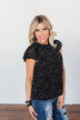 Give It A Go Ruffle Sleeve Top- Black & Ivory