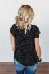 Give It A Go Ruffle Sleeve Top- Black & Ivory