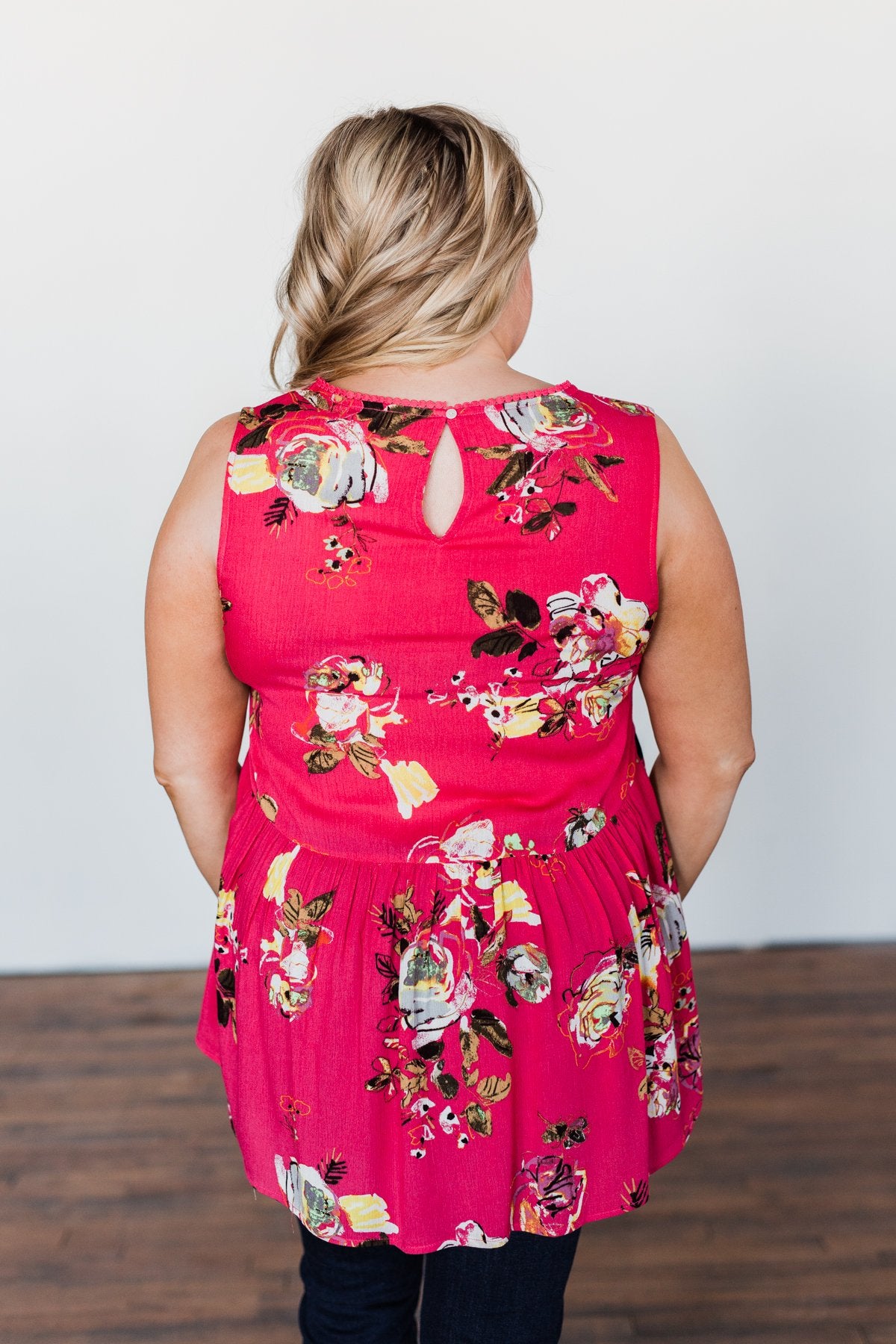 Tale Of Time Floral Babydoll Tank Top- Coral