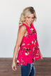 Tale Of Time Floral Babydoll Tank Top- Coral