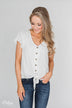 Believe in Me Button Down Top - Off White