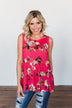 Tale Of Time Floral Babydoll Tank Top- Coral