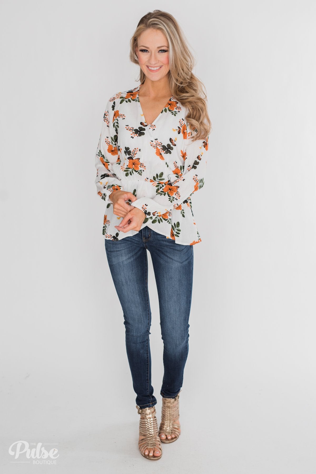 Through the Fields Long Sleeve Blouse - Ivory