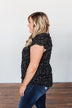 Give It A Go Ruffle Sleeve Top- Black & Ivory