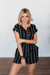 Remember These Moments Button Romper- Black