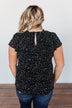 Give It A Go Ruffle Sleeve Top- Black & Ivory