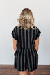 Remember These Moments Button Romper- Black
