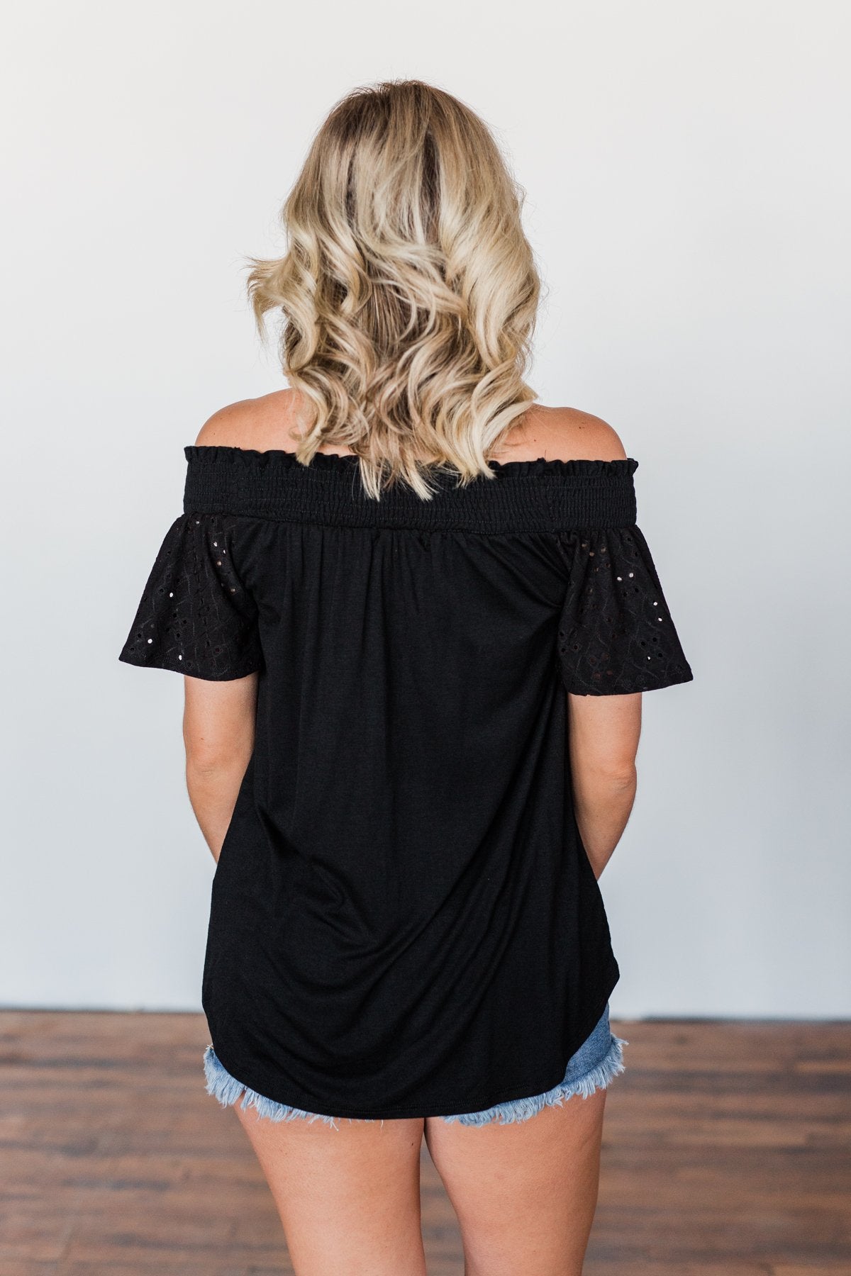 Share Your Dreams Off The Shoulder Top- Black