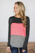 On the Brightside Color Block Top ~ Hot Pink