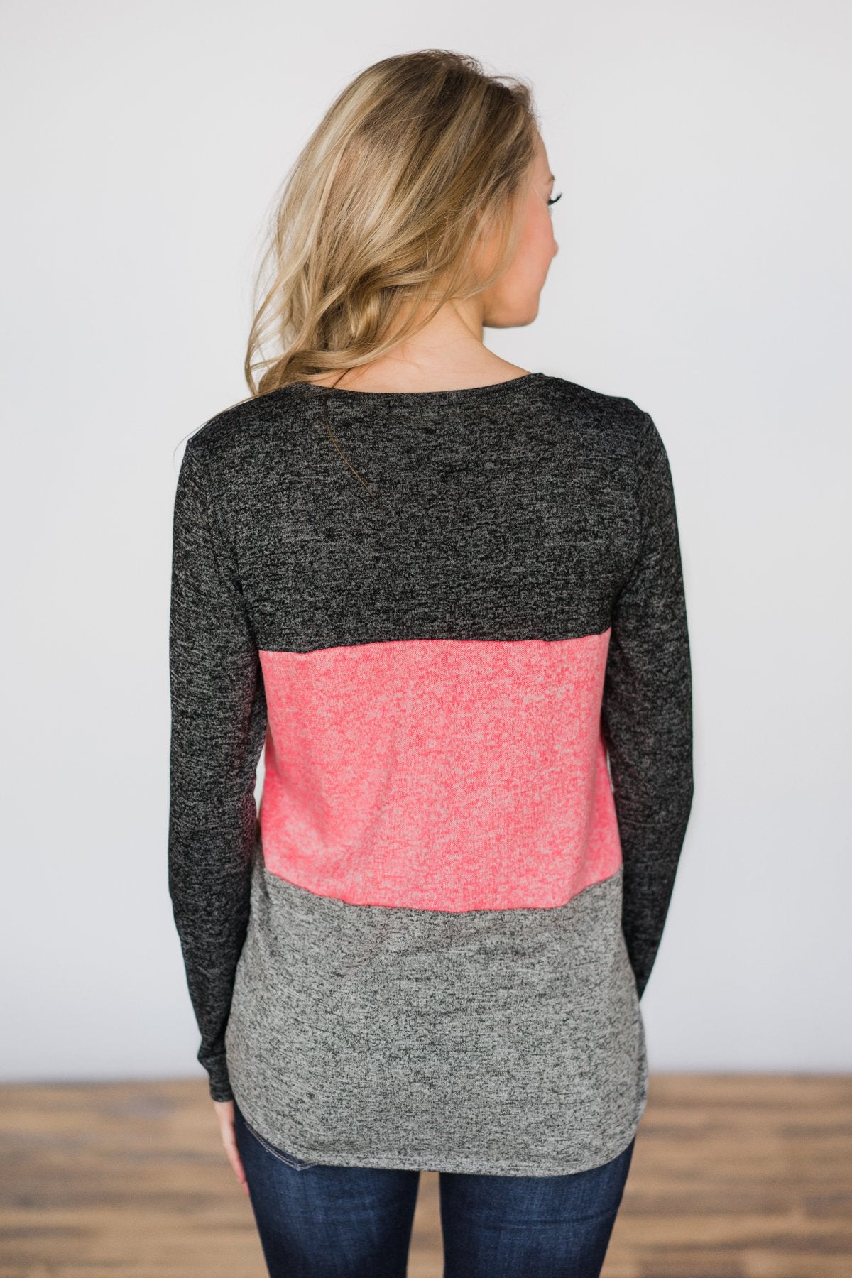 On the Brightside Color Block Top ~ Hot Pink