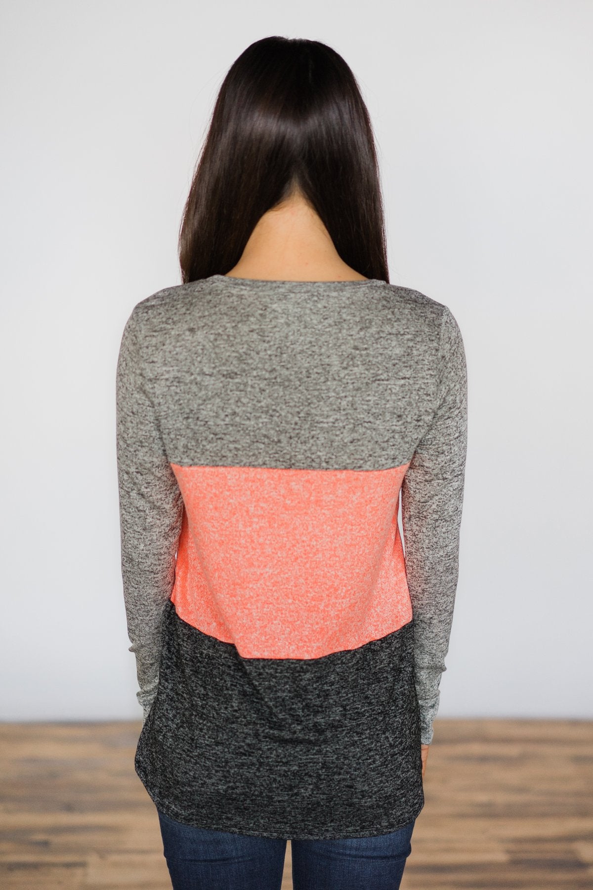 On the Brightside Color Block Top ~ Coral