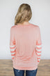 Perfectly Pink Striped Sleeve Top