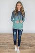 Deep Mint Ombre Hoodie