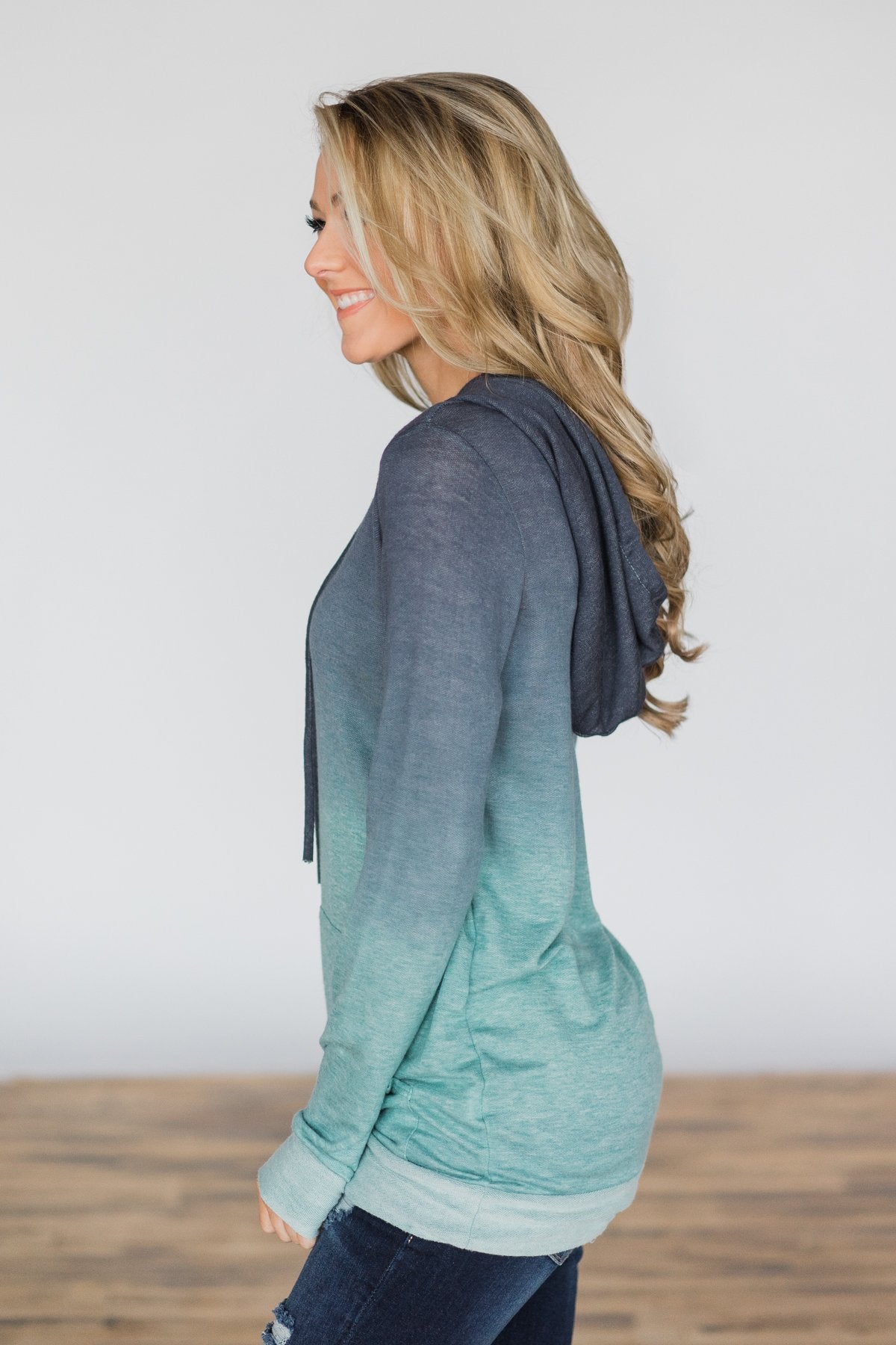 Deep Mint Ombre Hoodie
