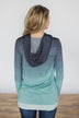 Deep Mint Ombre Hoodie