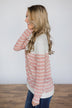 Beautiful in Buttons Striped Top ~ Pink