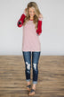 Red Hot Plaid Elbow Patch Top