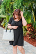 Sincere Smiles Smocked Knit Dress- Black