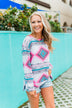 Live For The Adventure Aztec Top- Ivory, Fuchsia, & Teal