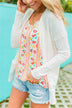 Along For The Adventure Open Knit Cardigan- Ivory