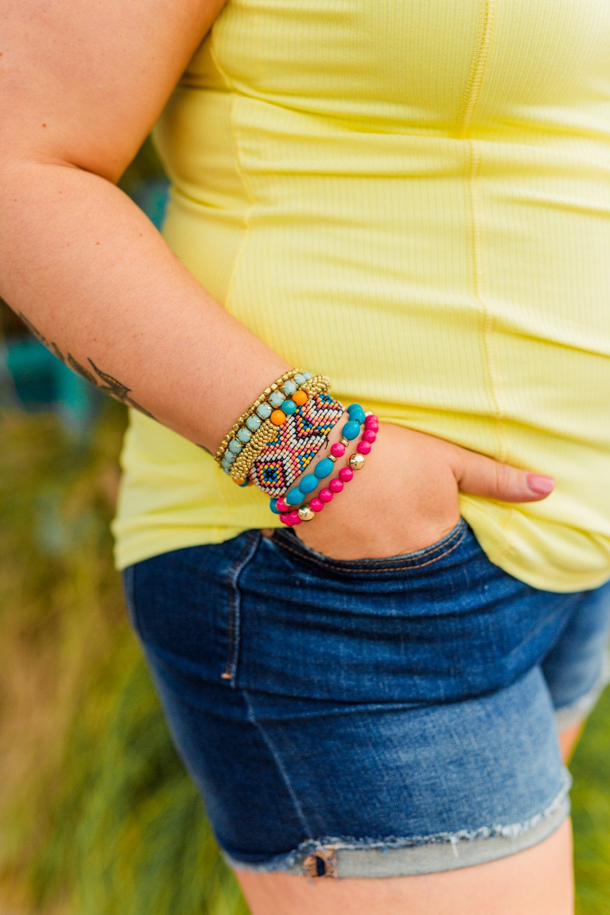 Cute & Colorful Beaded Bracelet Set- Multi-Color