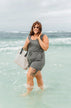 Cheerful Travels Sleeveless Romper- Charcoal